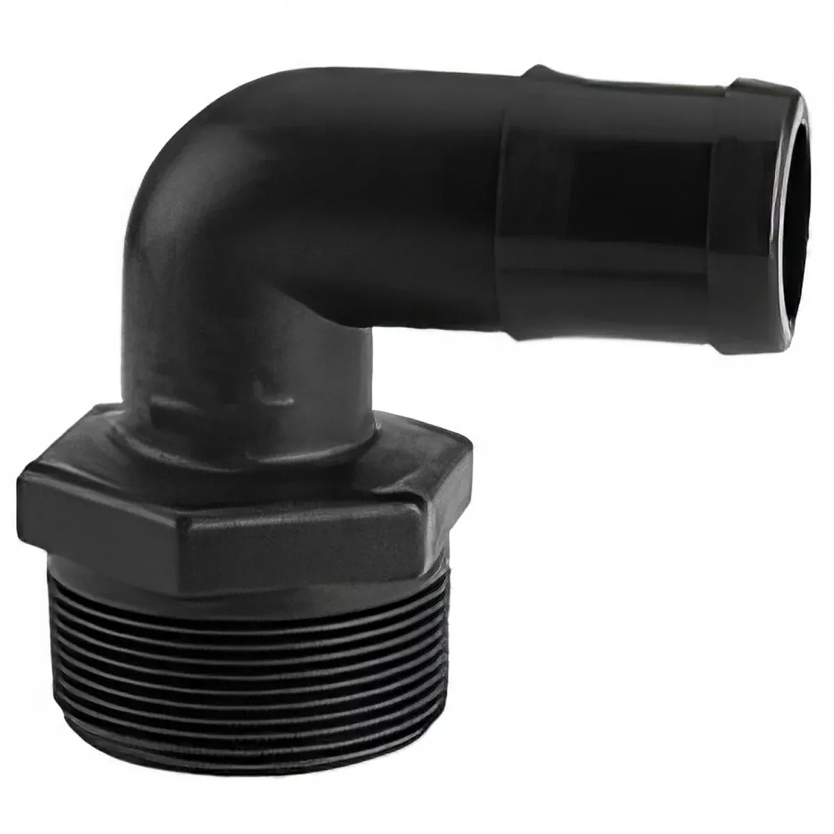 1-1/4 INCH X 1-1/4 INCH MNPT X HOSE BARBPOLY ELBOW - 90