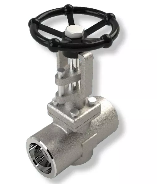 1-1/4" SVF Flow Control 500F Gate Valve, Forged Stainless Steel Body, Socket Weld Ends