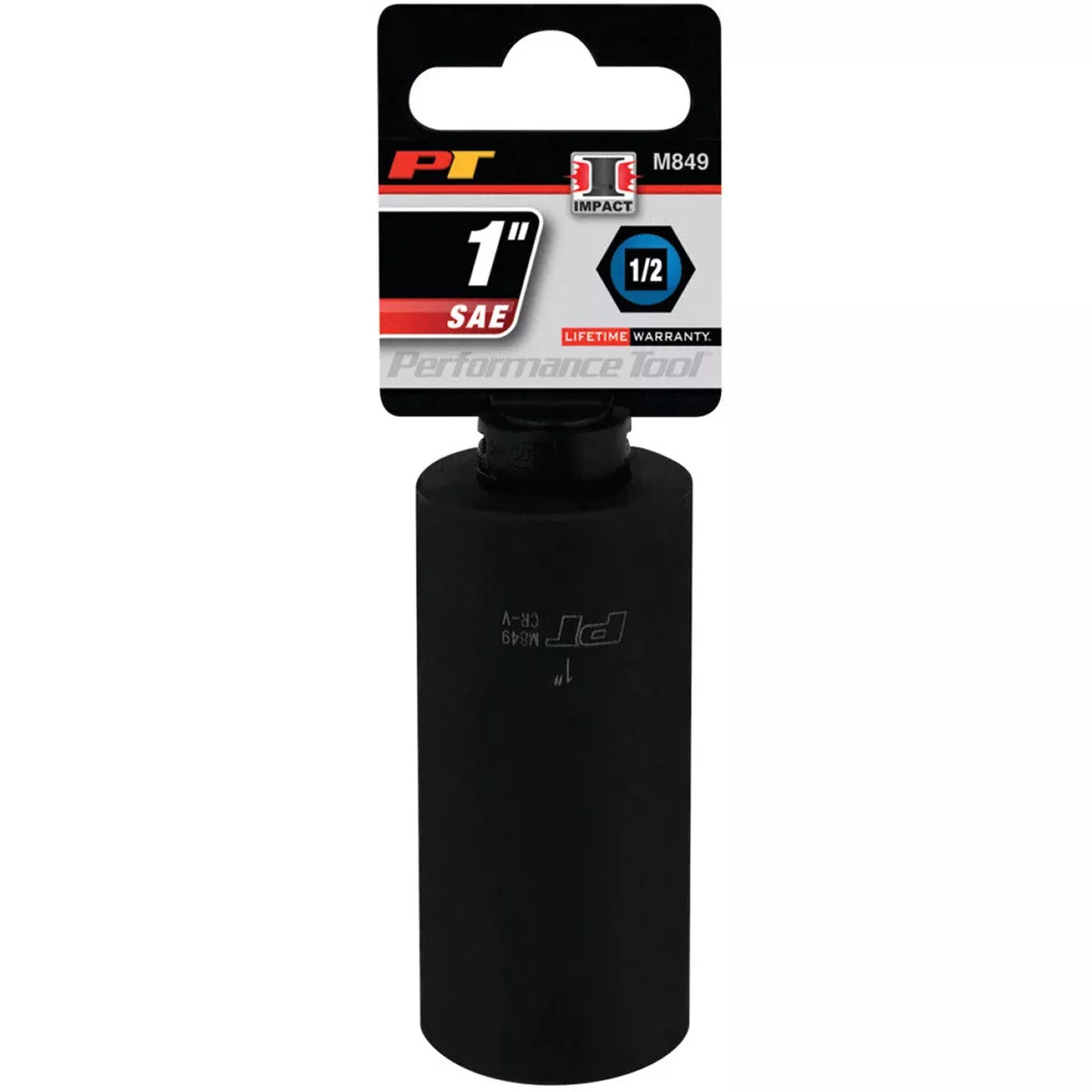 1 INCH X 6 POINT DEEP WELL IMPACT SOCKET - 1/2 INCH DRIVE