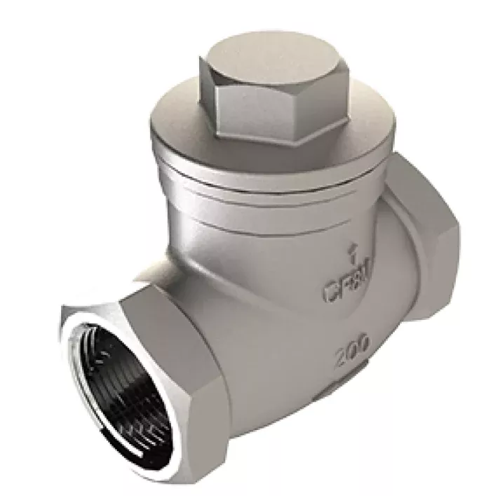 1" SVF Flow Control 60SSTH Series, Stainless Steel Swing Check Valve, NPT Threaded, 200 WOG
