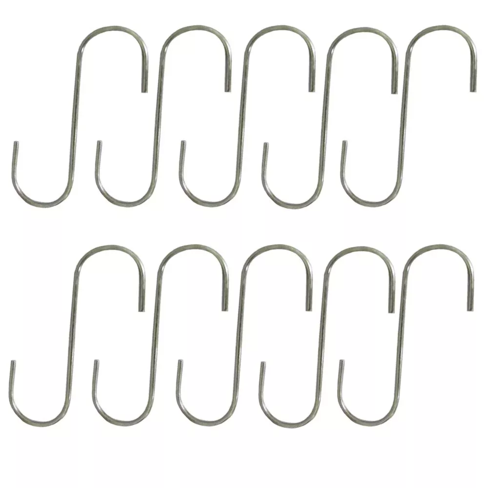 (10) 5" Steel S-Hooks For Various Household and Yard & Garden Applications