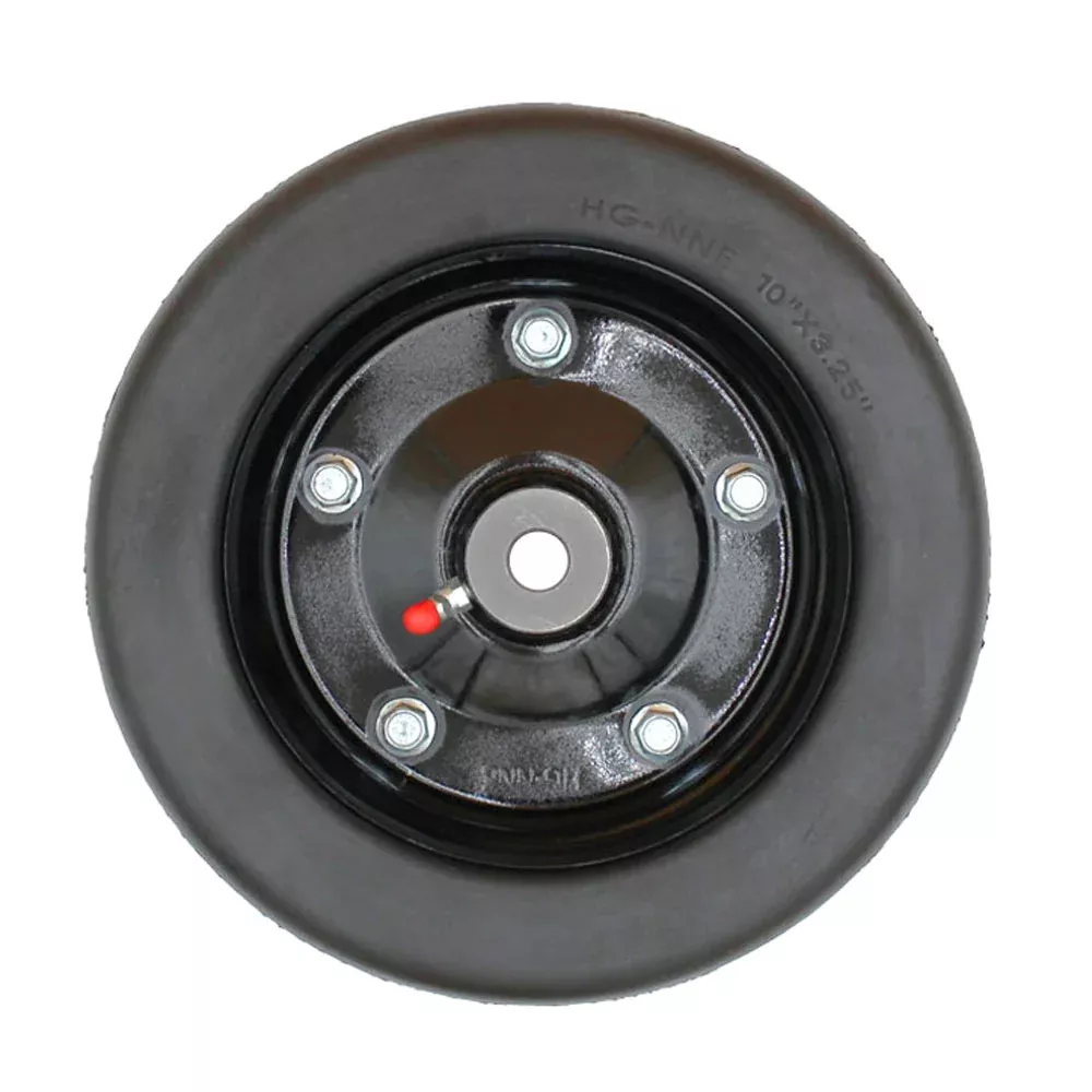 10" x 3.25" Finish Mower Wheel Solid Molded Tire W/ Bushings - Fits 5/8" Axle