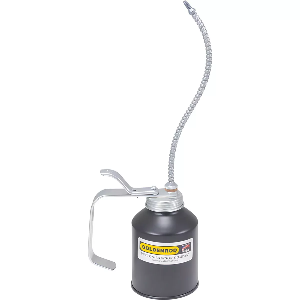 12 OUNCE INDUSTRIAL PUMP OILER WITH FLEXIBLE SPOUT - METAL CONTAINER