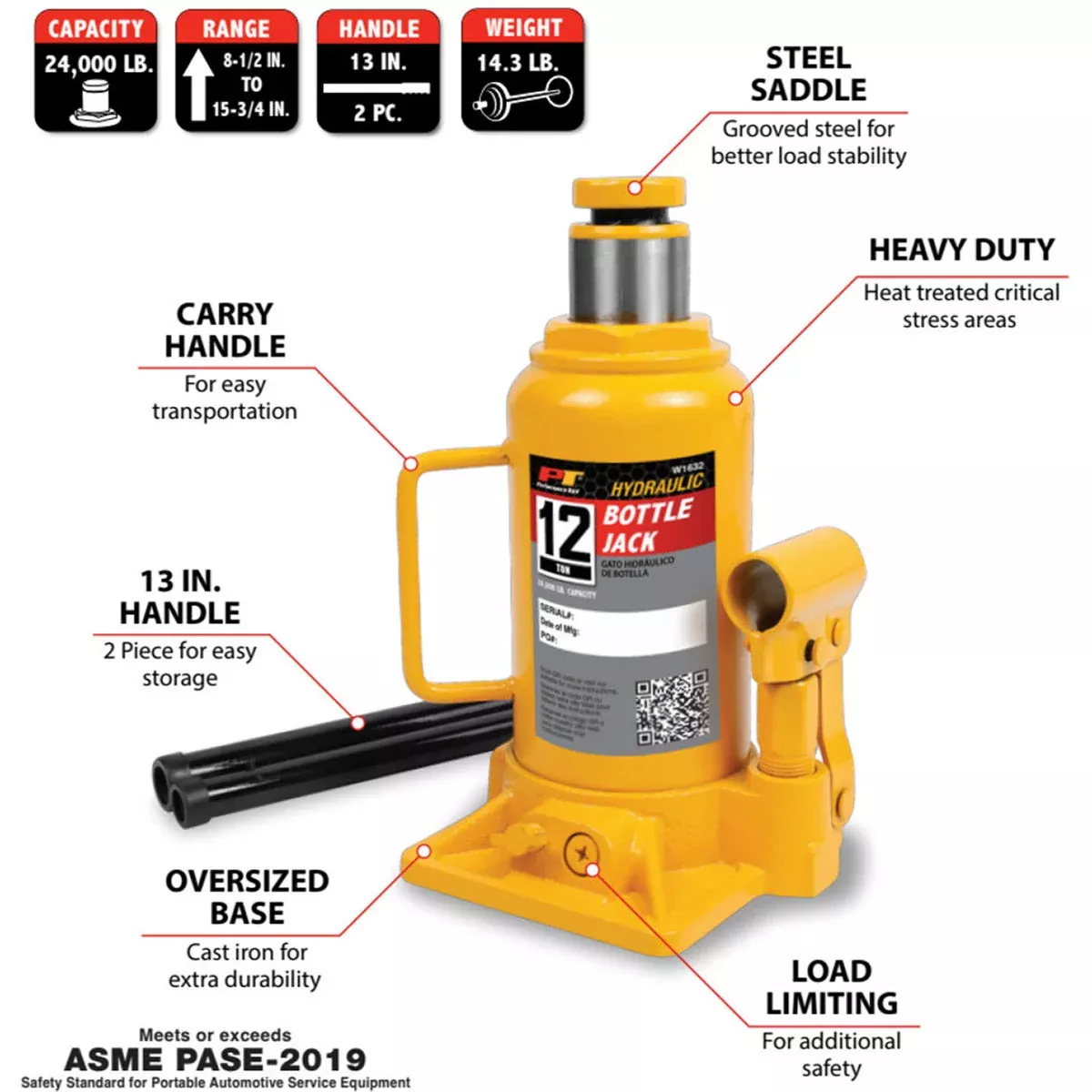 12 TON HYDRAULIC BOTTLE JACK