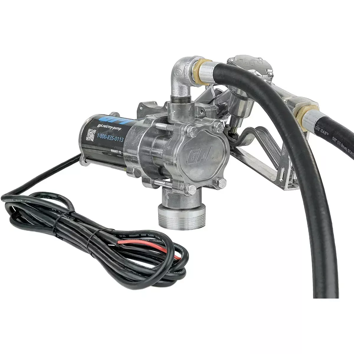 12 VOLT EZ-8 FUEL TRANSFER PUMP WITH HOSE AND MANUAL NOZZLE - 8 GPM