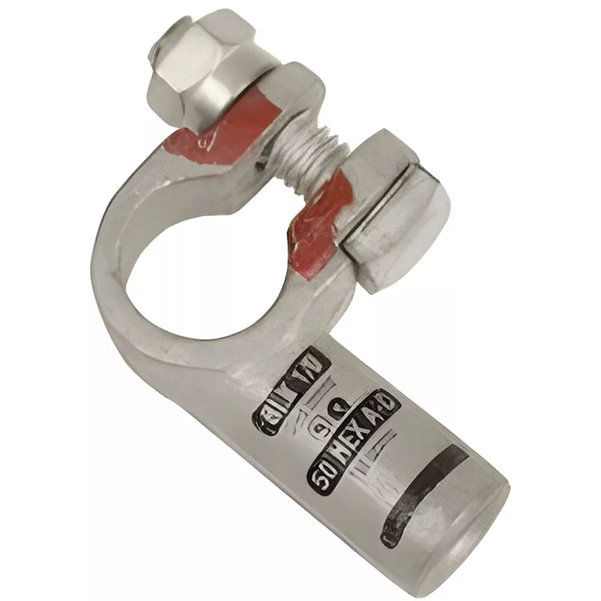 2/0 AWG TOP POST - RIGHT 90 DEGREE CRIMP/SOLDER POSITIVE BATTERY TERMINAL