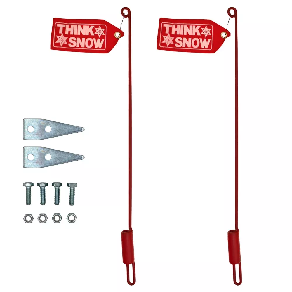 (2) Snow Plow Blade Markers Guide Stick w/ Flag for Western 59700