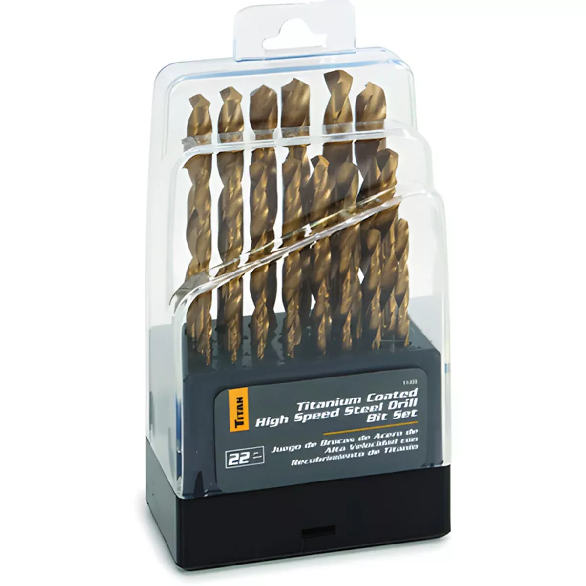 22 PC TITANIUM COATED DRILL BIT SET