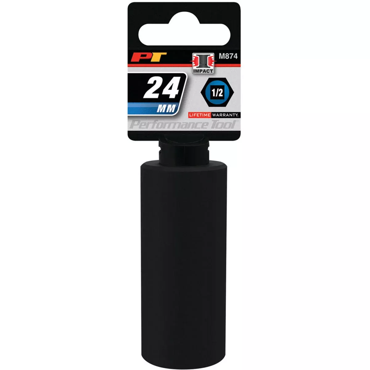 24MM X 6 POINT DEEP WELL IMPACT SOCKET - 1/2 INCH DRIVE