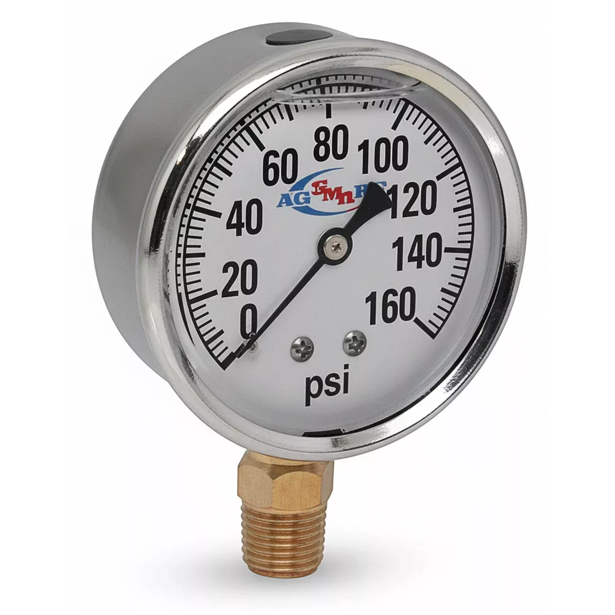 AgSmart Stainless Steel Gauge - 2-1/2" Diameter, 160 PSI, Liquid Filled