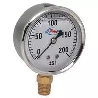 AgSmart Stainless Steel Gauge - 2-1/2" Diameter, 200 PSI, Liquid Filled