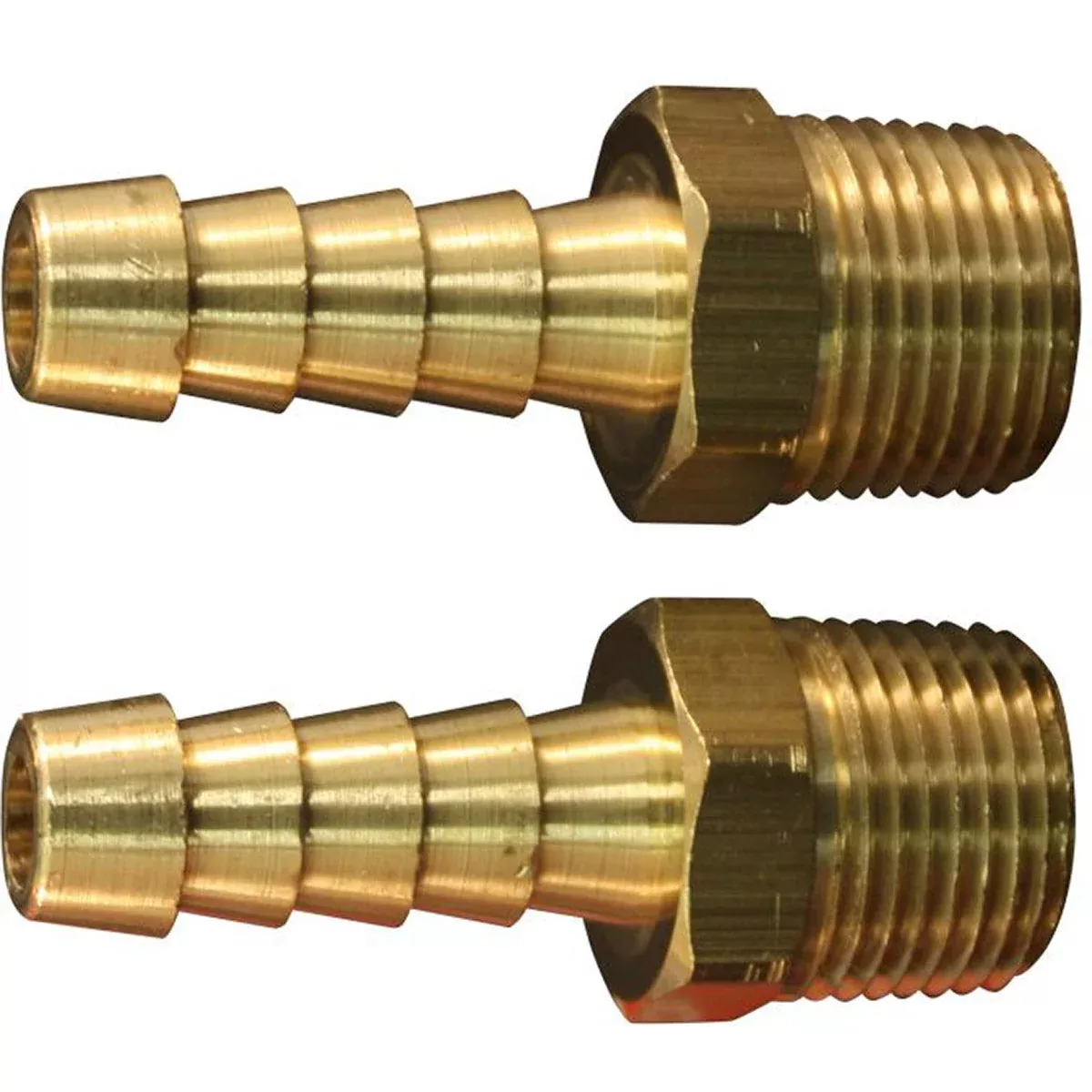 BRASS HOSE END 3/8 INCH X 3/8 INCH NPT 2/CARD