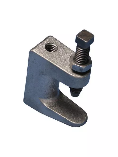 Caddy 3100037PL Universal Beam Clamp, Thick Flange, Plain, 3/8" Rod, 1-1/4" Max Flange