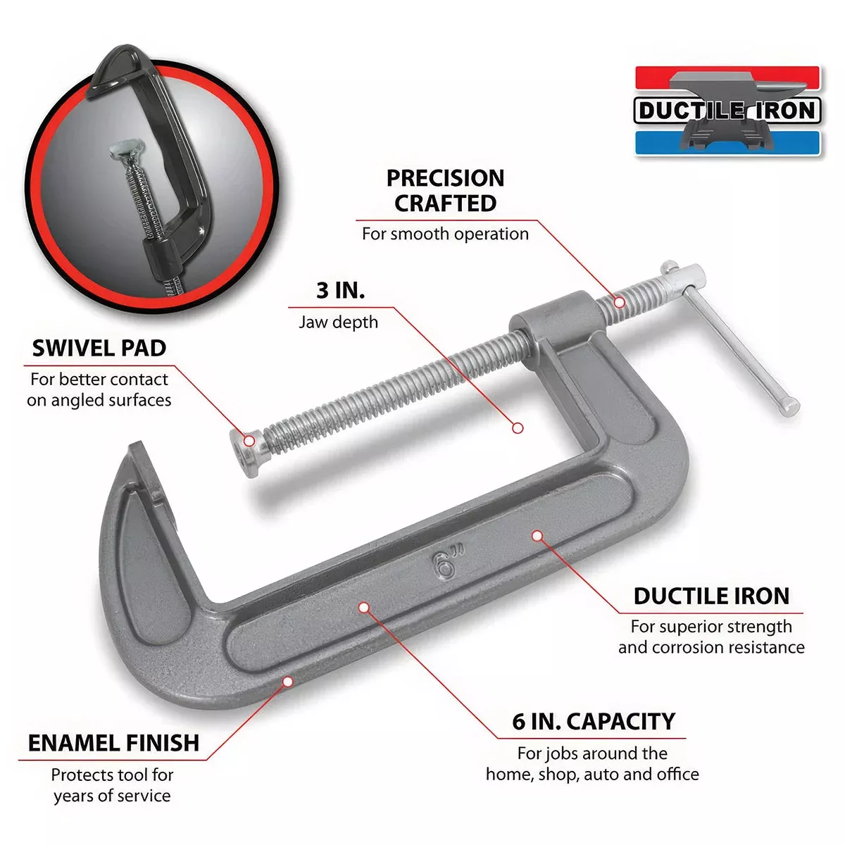 CLAMP MALLEABLE IRON - 6 INCH INCHC INCH