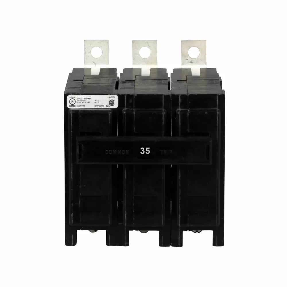 Cutler-Hammer QBHW3035H Quicklag Industrial Thermal-Magnetic Circuit Breaker, Three-pole, 35 A, 22 kAIC, 240 V, Bolt-on