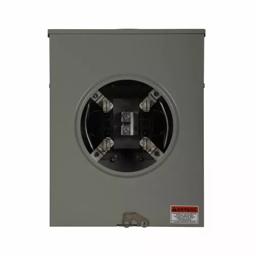 Cutler-Hammer UHTRS111BCH meter socket, 1-pos resi service, 125A, Over/under, 3-5/16 inch hub open, #8-250 kcmil, 4-jaw, 1-ph, #8-250 kcmil, Horn bypass, Gnd conn (#14-#2 Cu), Triplex, 3-wire, Ringless,
