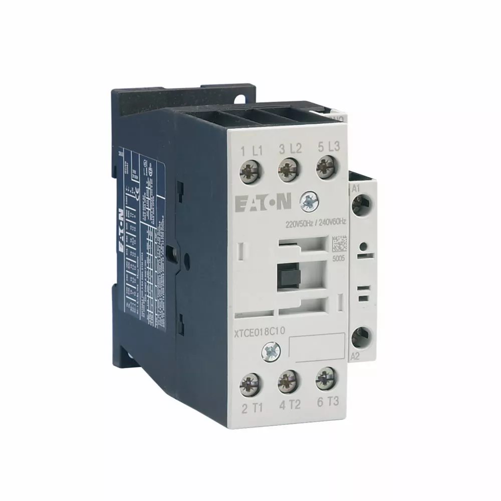 Cutler-Hammer XTCE025C10F XT IEC contactor, 25A, 230 Vac, 50 Hz, 1NO, 25A, Frame C, 45 mm, 50 Hz, 2, 3, 5/ 7.5, 10, 15, 20 hp (1/3PH @115, 200, 230/200, 230, 460, 575 V), Three-pole, Non-reversing, , Sc