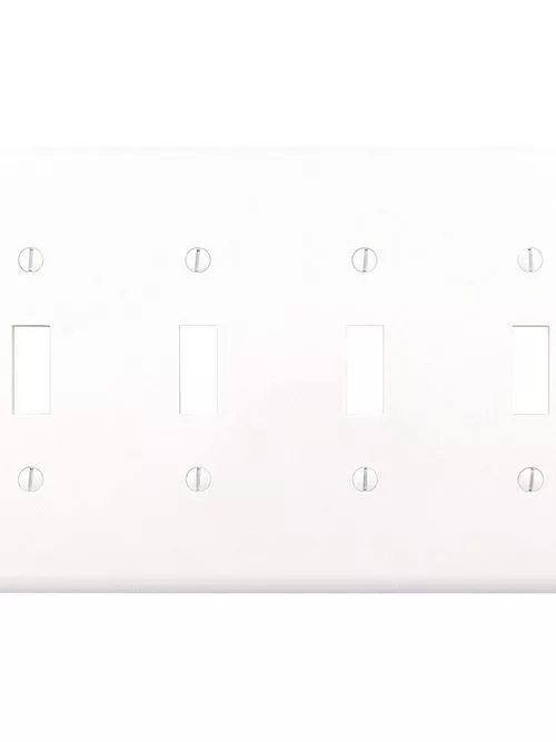 Eaton Wiring Devices PJ6W 6-Gang White Polycarbonate Medium Toggle Switch Wallplate