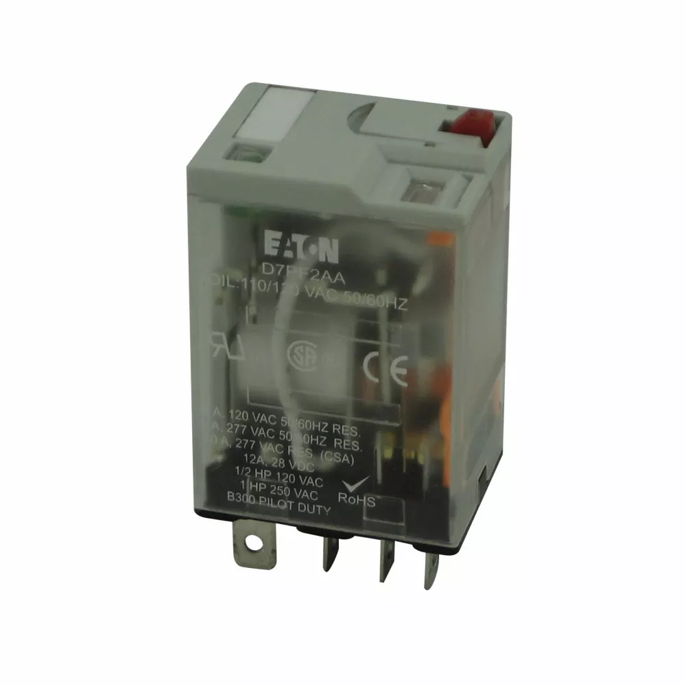 ETN D7PF2AT DPDT RELAY - 24 VAC COI
