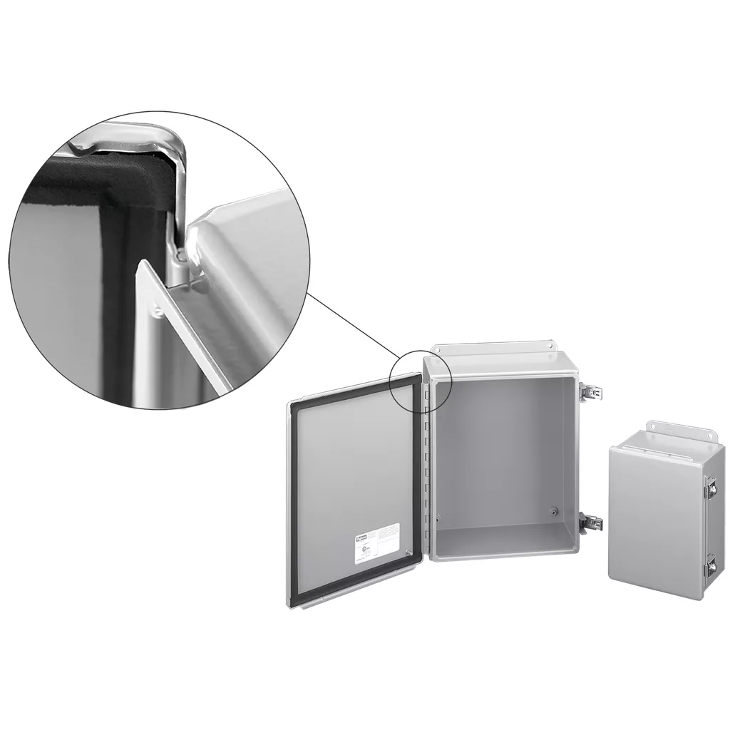 Hoffman A1412CHFTC Continuous Hinge Flange Trough Collar Type 12, 14" x 12" x 6.54", Gray, Steel