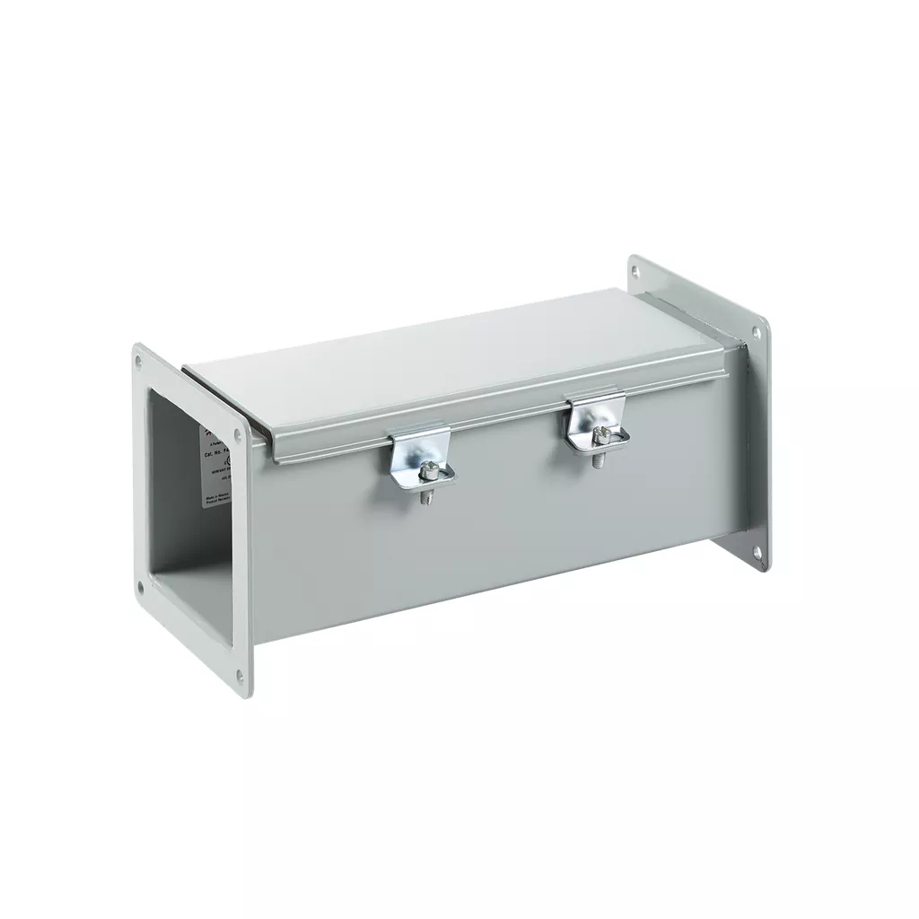 Hoffman F66W12 Feed-Through NEMA Type 12 Wireway Straight Section, 6" x 6" x 12", Gray, Steel