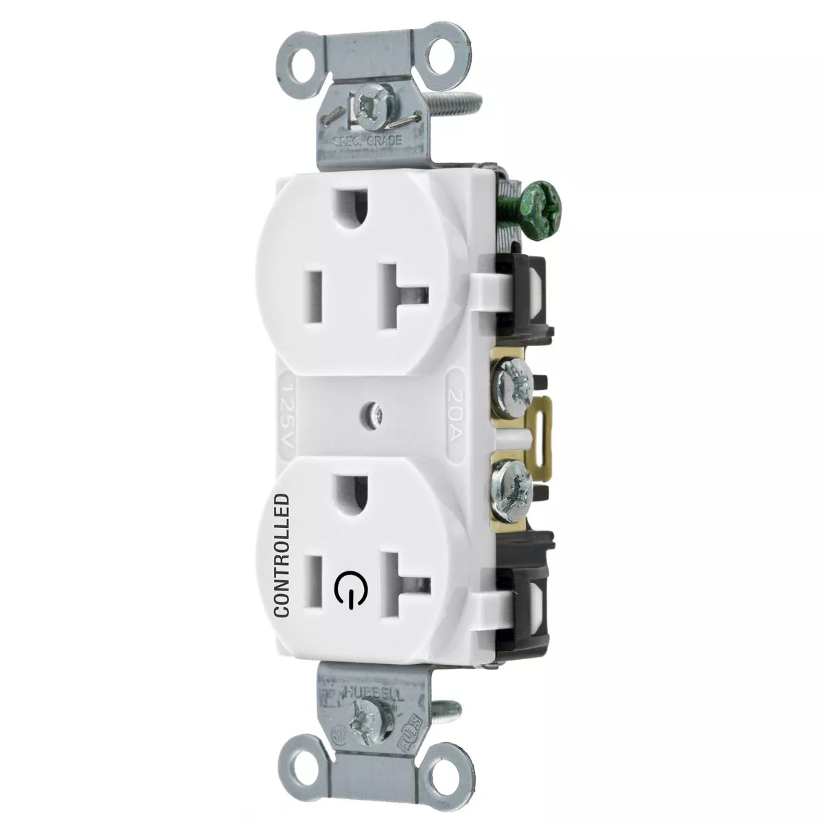 Hubbell BR20C1WHI1/2 CONTROLLED 20A 125V, B/S, DUP, WH