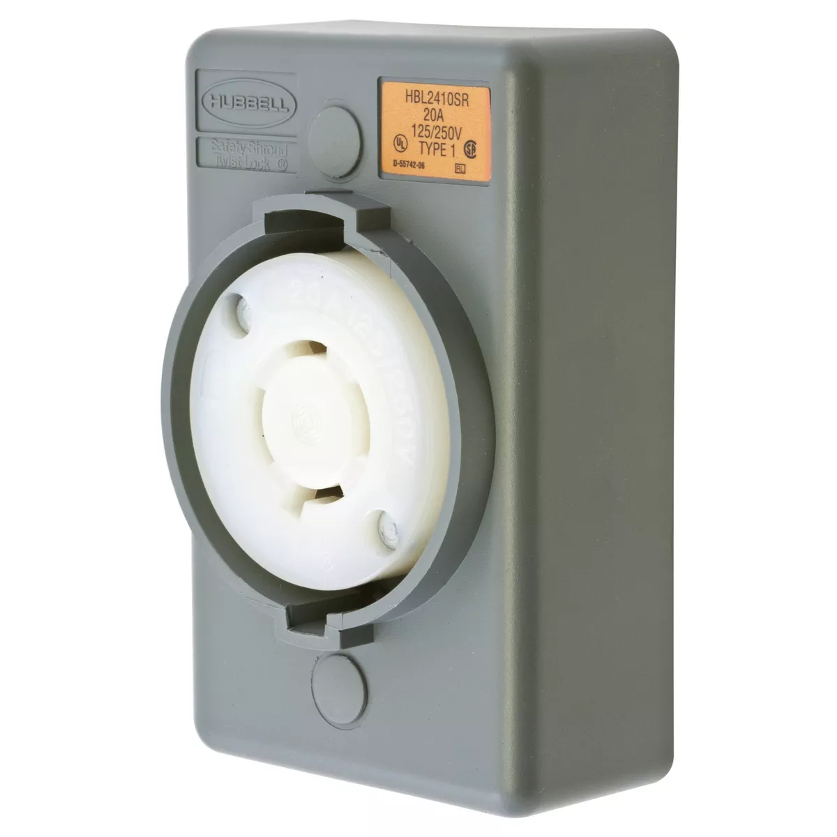 Hubbell HBL2410SR Locking S/SHRD Receptacle, L14-20R, SURF MT