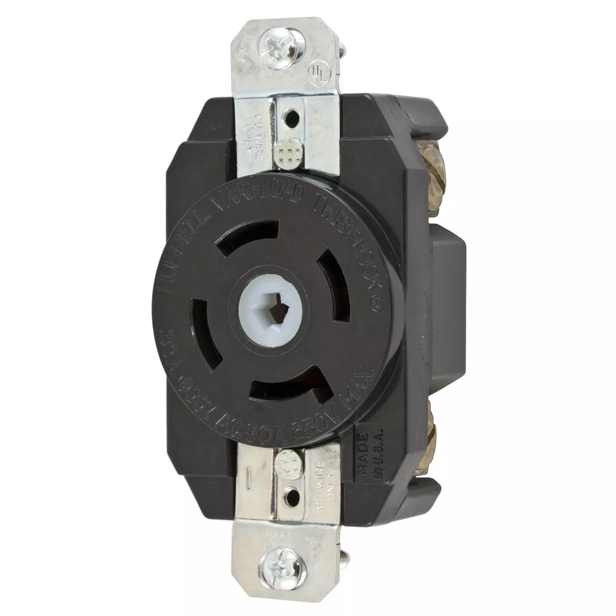 Hubbell HBL45305 30 Amp 600 VAC 250 VDC 4-Pole 5-Wire Locking Receptacle