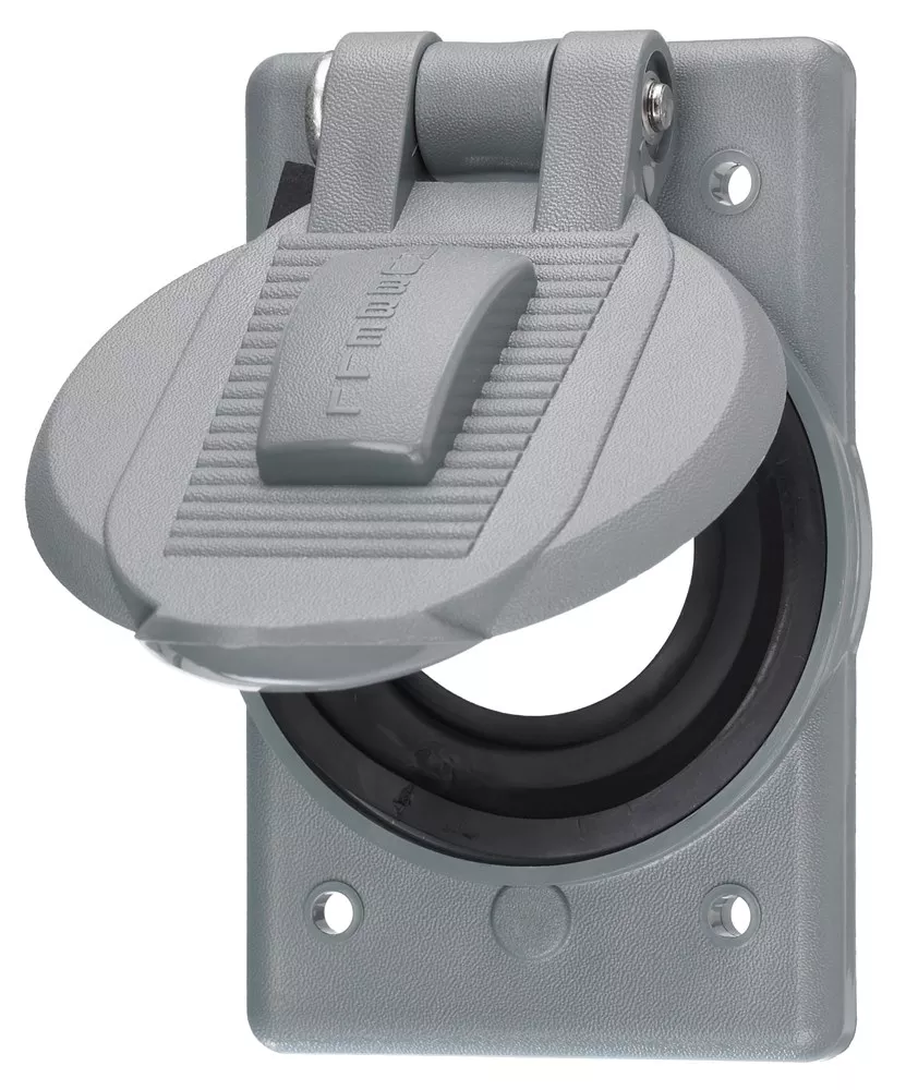 Hubbell HBL7428WOG Gray Thermoplastic Device Mount Weatherproof Lift Cover