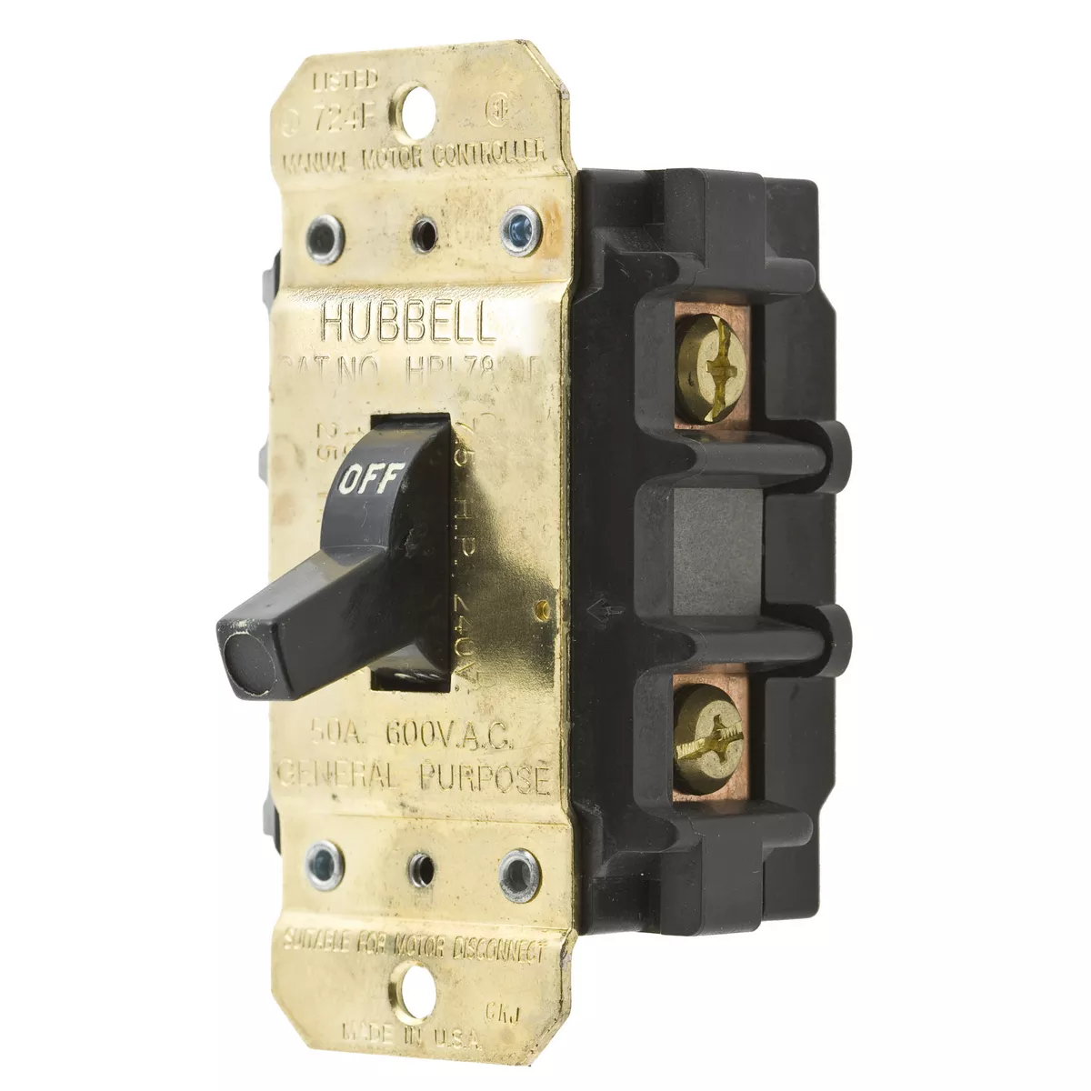 Hubbell HBL7852DDISCONNECT 50A 600V 2P DISC SW