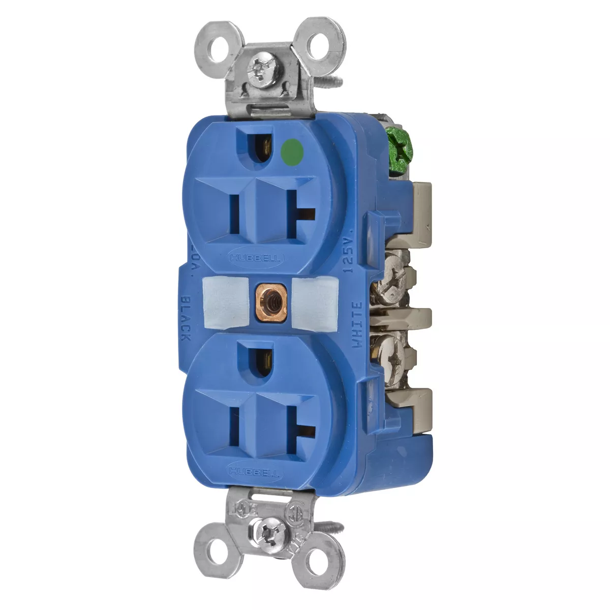 Hubbell HBL8300BL 125 Volt 20 Amp Blue Hospital Grade Receptacle
