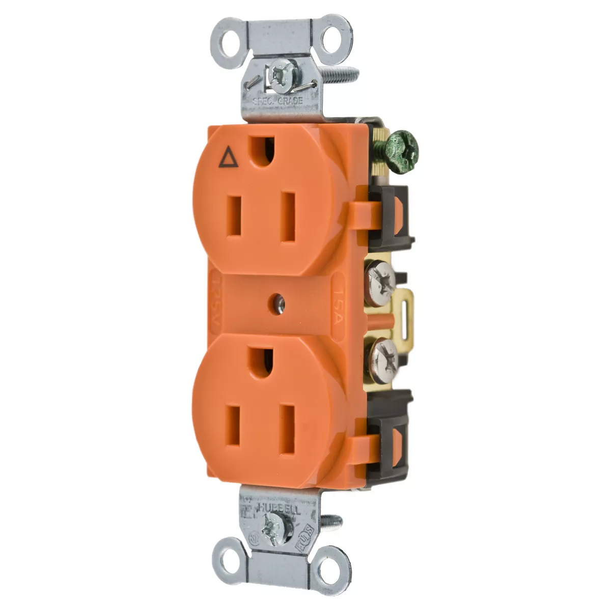 Hubbell IG15CRCOMM 15A SIDE WIRED IG DUPLEX OR