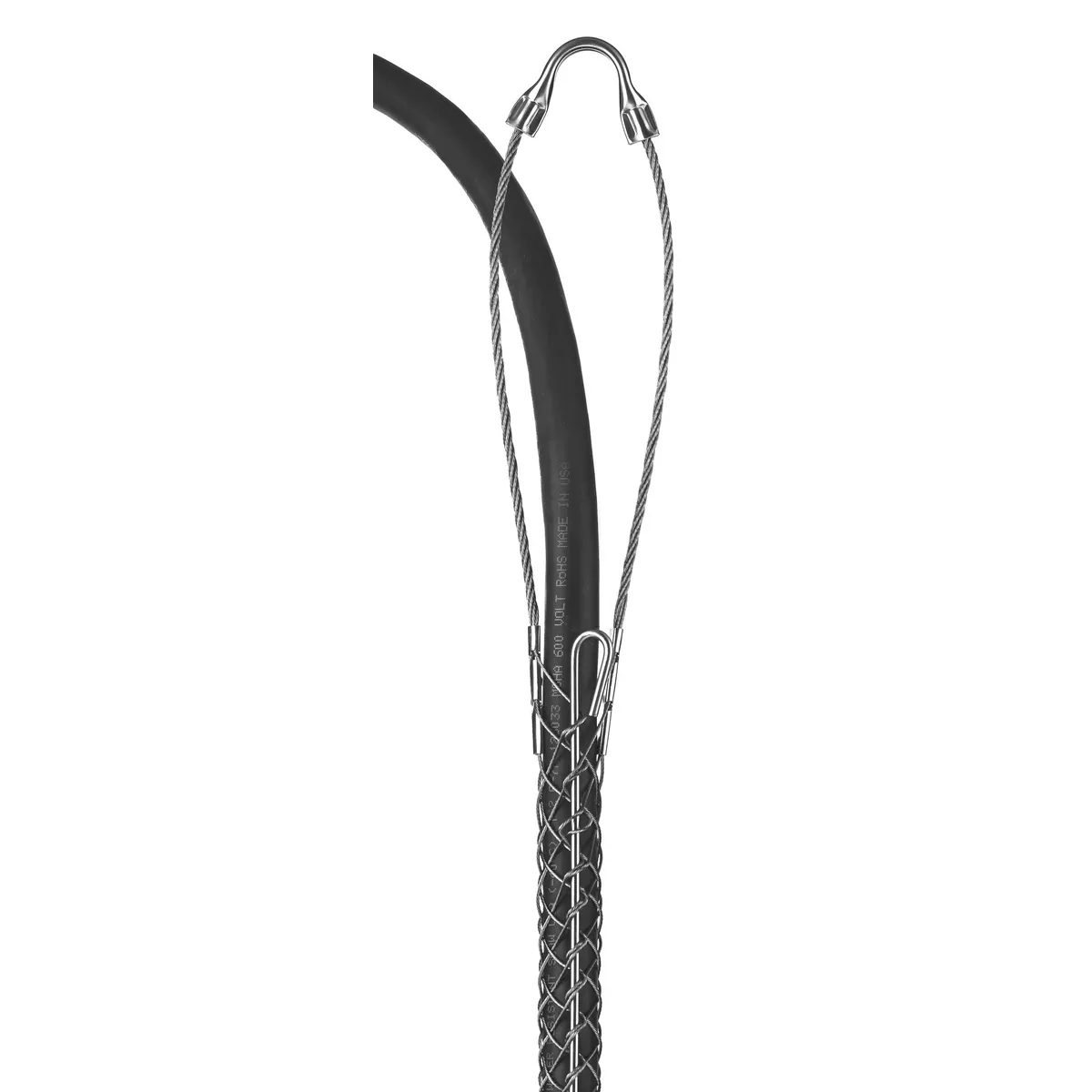Hubbell / Kellems 024-03-014 Standard Duty Support Grip, Single Eye, Split Mesh, Rod Closing, Stainless Steel - .63"-.74"