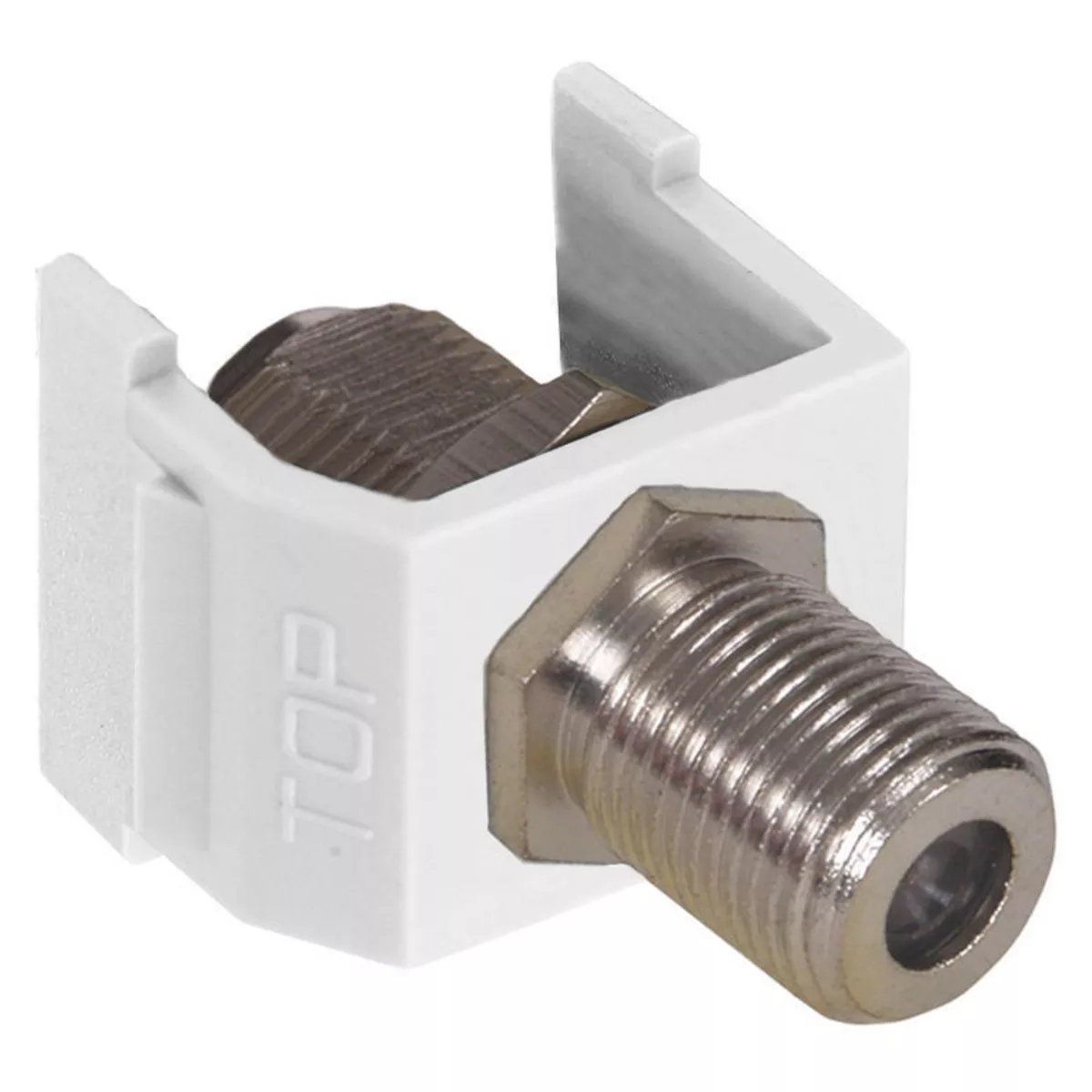 Hubbell NSF70W White Nickel Plated Audio/Video Connector