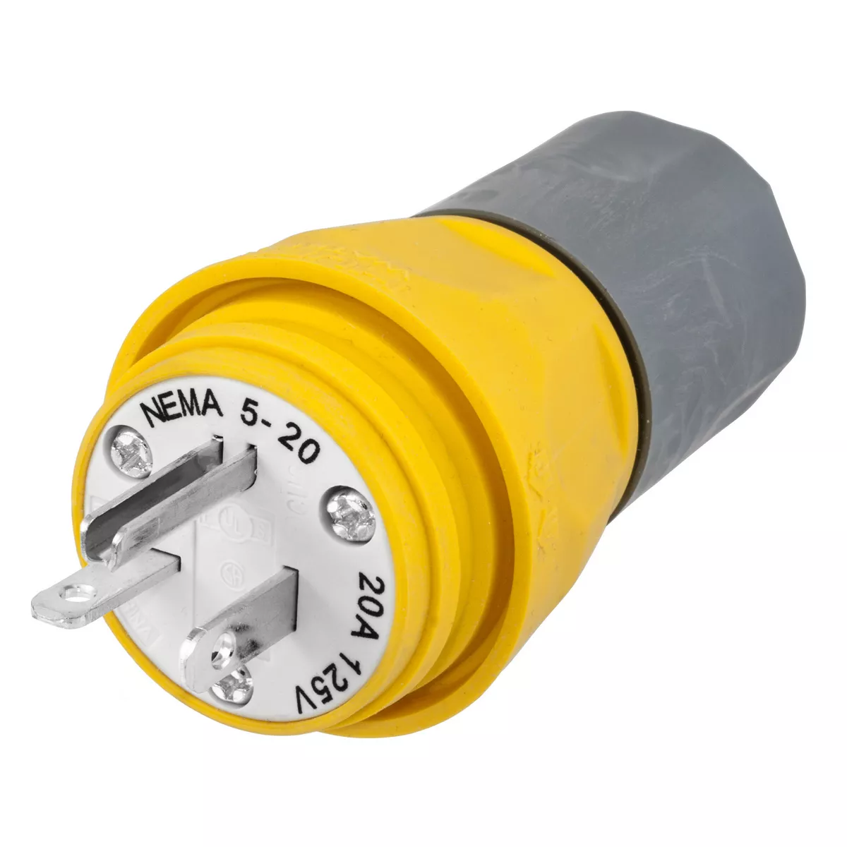 Hubbell Wiring Devices HBL14W33A 20 Amp 125 Volt 2-Pole 3-Wire Straight Blade Plug