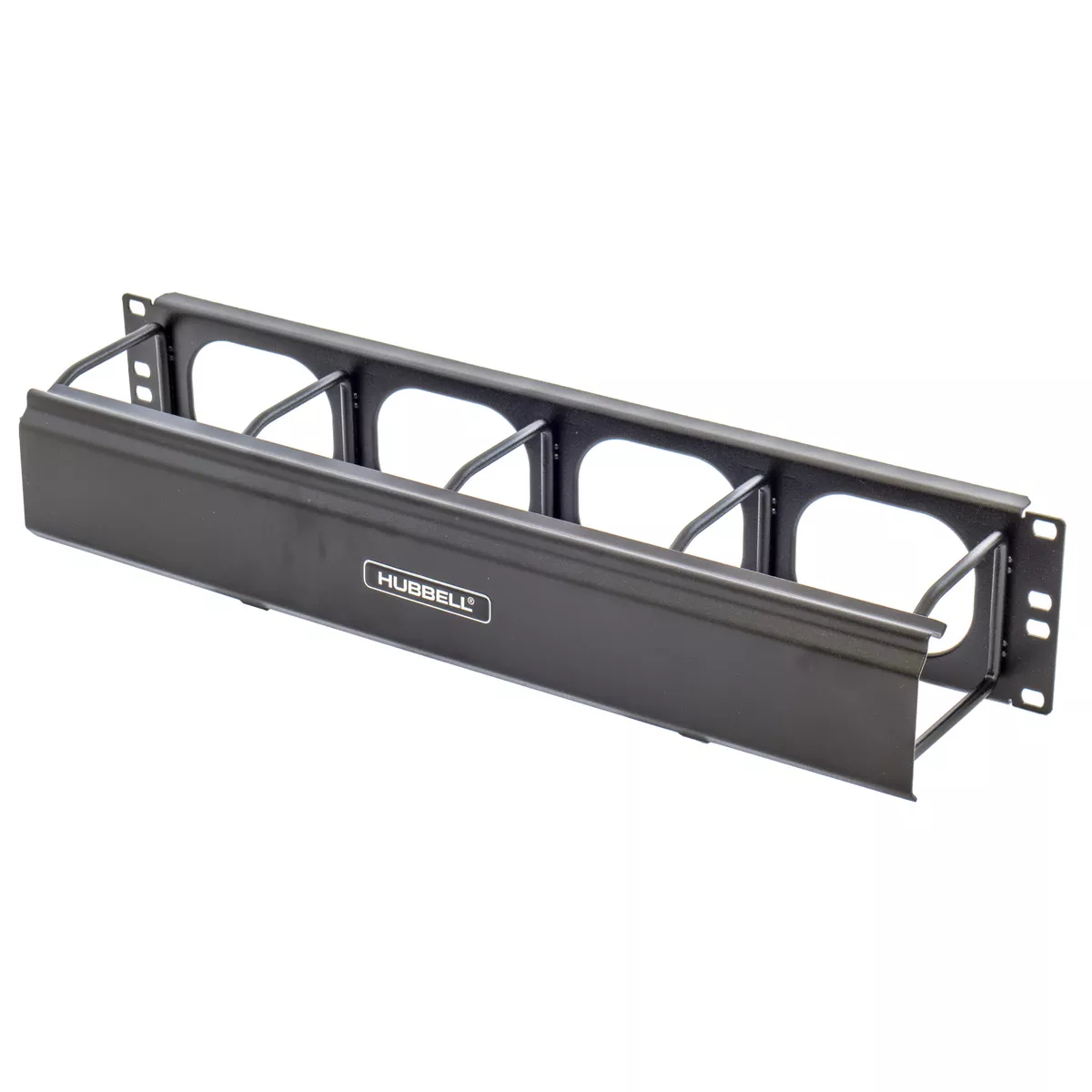 Hubbell Wiring Devices HM24C 2 Rack Unit 4 Inch Front Extension Horizontal Cable Management with Cover