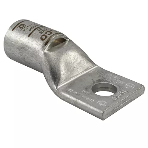 Ilsco CSWS-1-516 SureCrimp Copper Compression Lug, Conductor Size 1, 1 Hole, 5/16in Bolt Size, Standard Barrel, Sight Window, Tin Plated, UL, CSA