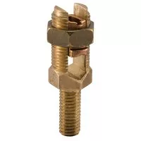 Ilsco SPSS-5 Permaground Bronze Service Post Connector, Male, Conductor Range 1/0-2, 1/2-13 x 3/4in Stud Size, Short Stud, Single Conductor, UL, CSA