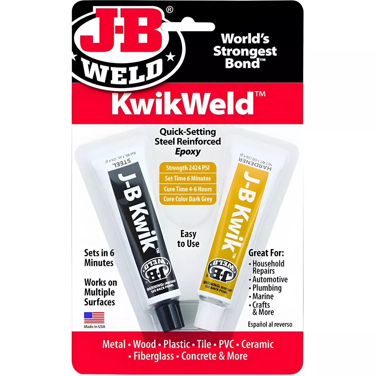 J-B KWIK-WELD TWIN TUBE -21 OZ TUBES CARD