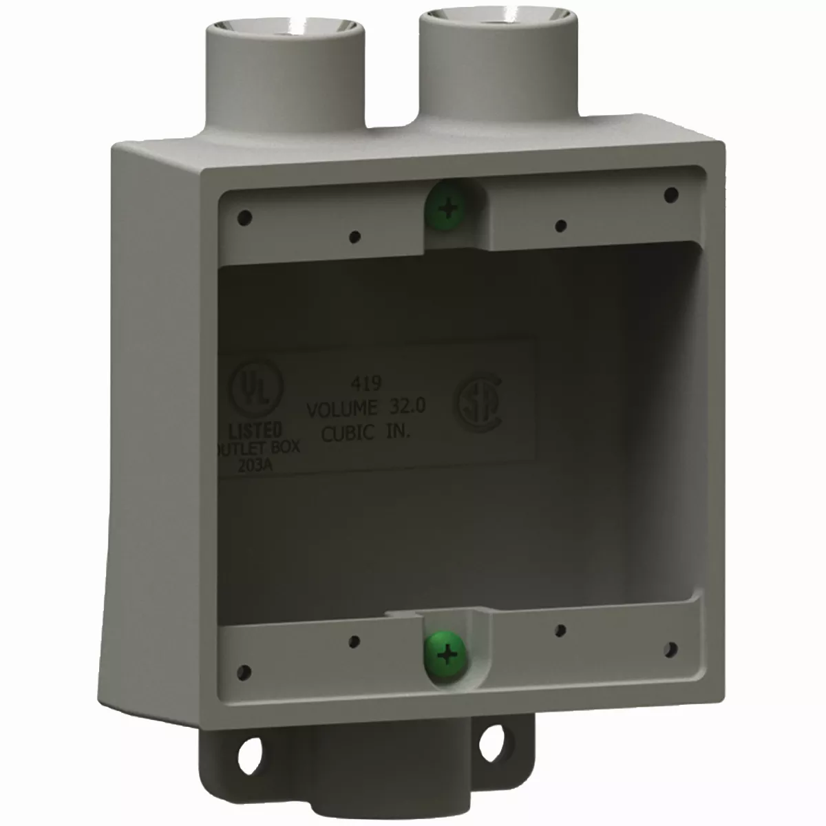 Killark 2FSD-2M 3/4"Iron, 2FSD Type Two Gang Shallow Device Box