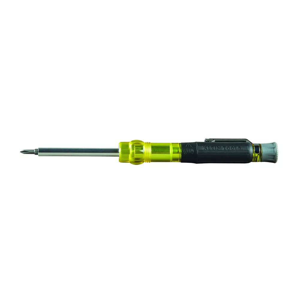 Klein 32613 HVAC Pocket Screwdriver, 3-in-1, Phillips, Slotted, Schrader Bits
