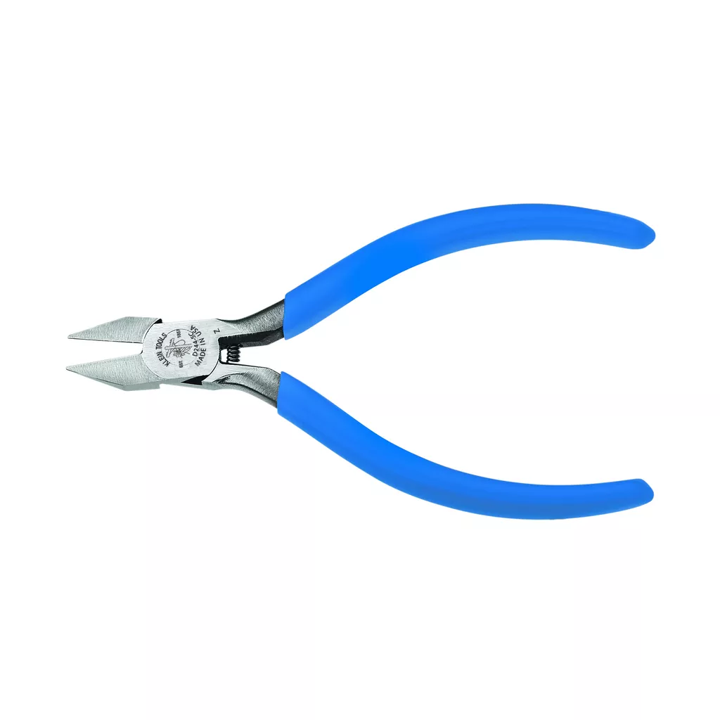 Klein D244-5C Diagonal Cutting Pliers, Electronics, Pointed Nose, Narrow Jaw, 5"