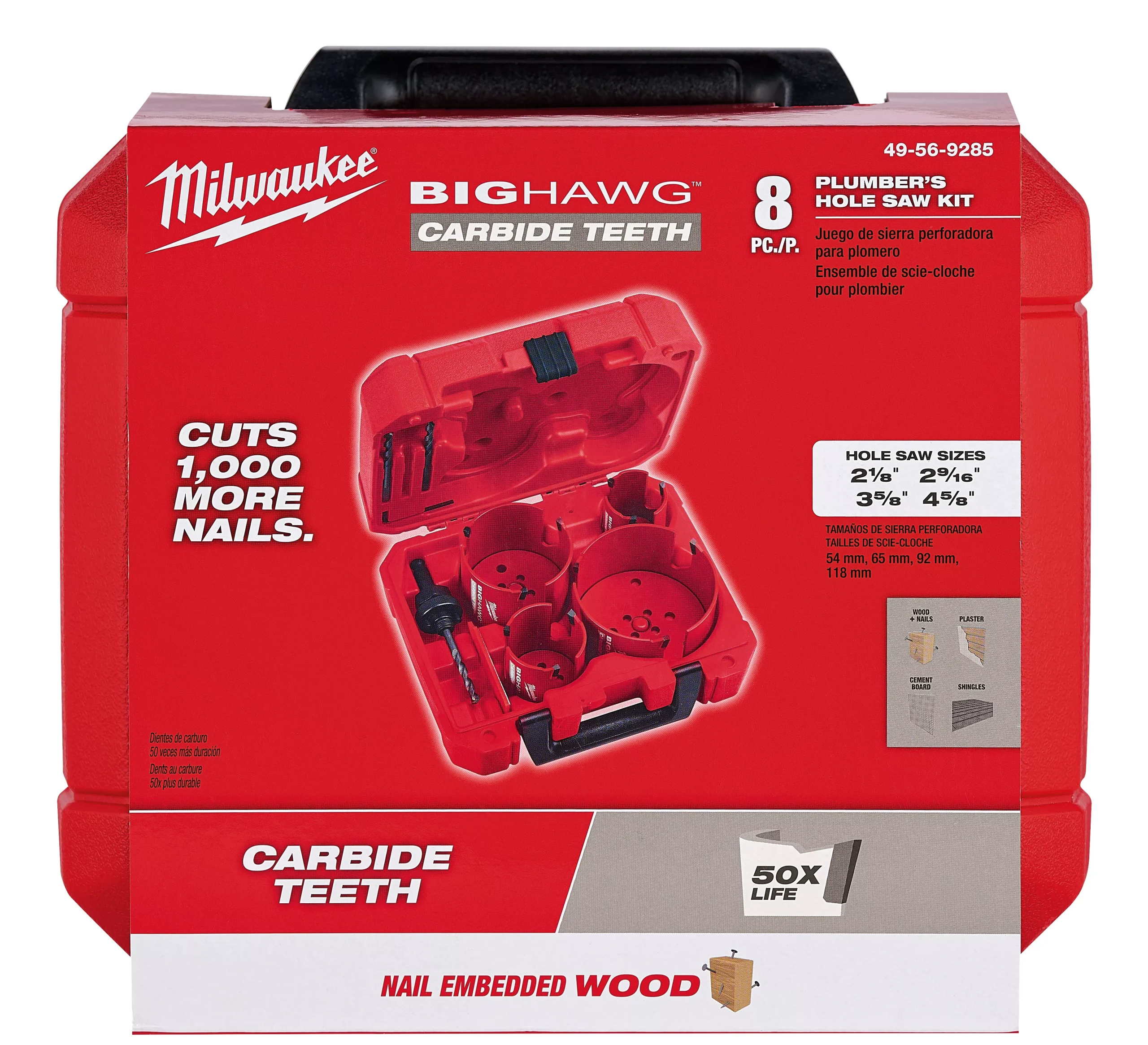 Milwaukee 49-56-9285 8pc Big Hawg™ with Carbide Teeth Kit