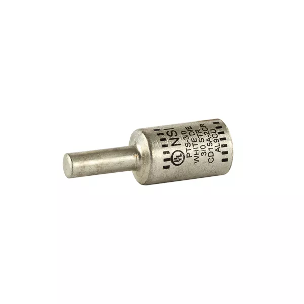NSI PTS3/0 3/0 AWG White Tinned Aluminum 1-Conductor Solid Pin Terminal