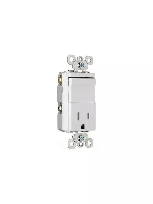 P&S TM838-TRWCC 15A 3WY SW&SGL RCPT