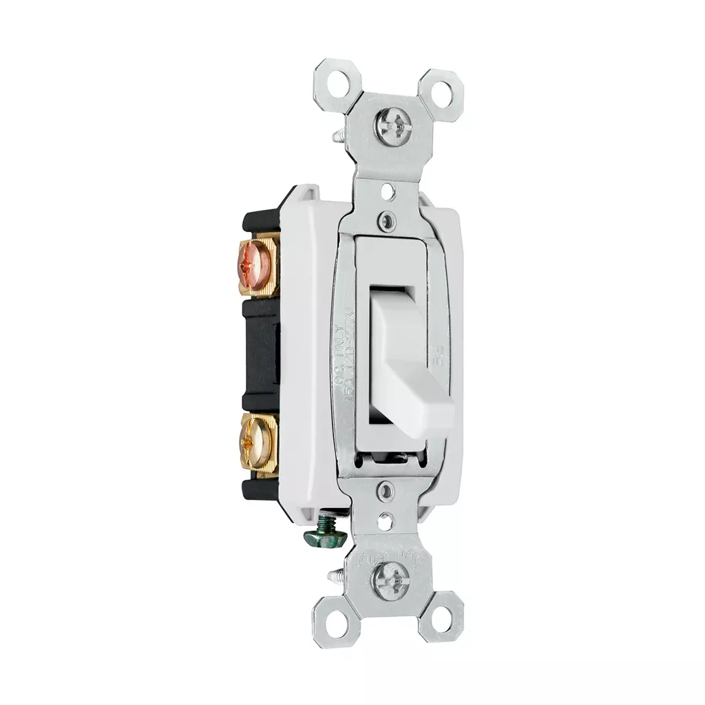 Pass & Seymour CSB15AC3-W Construction 3Way Switch, Back & Side Wire, 15Amp 120/277Volt, White