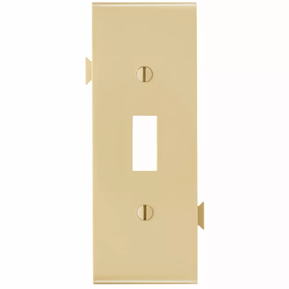 Pass & Seymour PJSC1-I 1-Toggle Switch Ivory Smooth Nylon Semi-Jumbo Center Sectional Wallplate