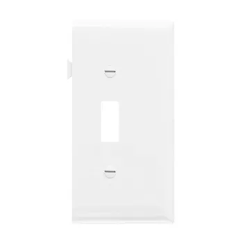 Pass & Seymour PJSE1-W 1-Toggle Switch White Smooth Nylon Semi-Jumbo End Sectional Wallplate