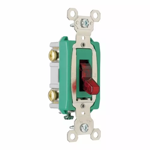 Pass & Seymour PS30AC2-RPL 2pole Pilot Lighted Switch, Back & Side Wire, 30A 120/277V - Red