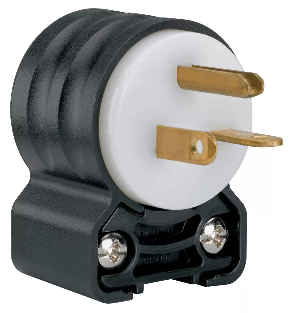 Pass & Seymour PS5466-SSAN Straight Blade Angle Plug, 2pole 3wire, 20A 250V